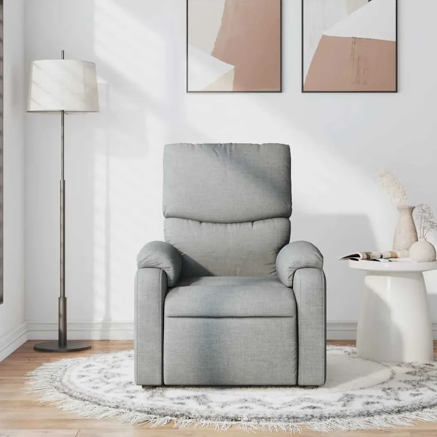 Fauteuil de massage inclinable Gris clair Tissu - 3