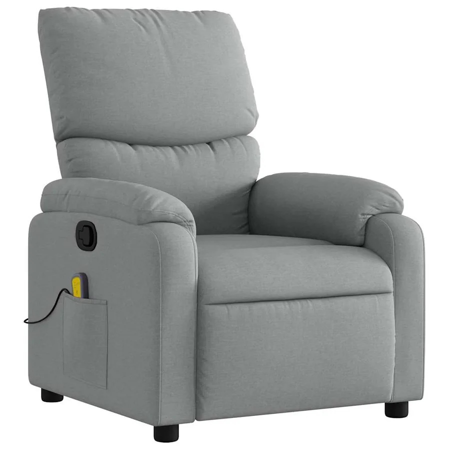 Fauteuil de massage inclinable Gris clair Tissu - 4