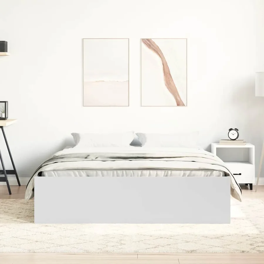 Cadre de lit sans matelas blanc 120x200 cm - 3