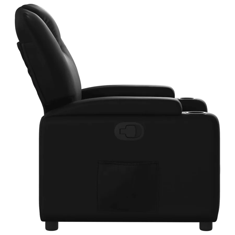 Fauteuil inclinable noir similicuir - 7