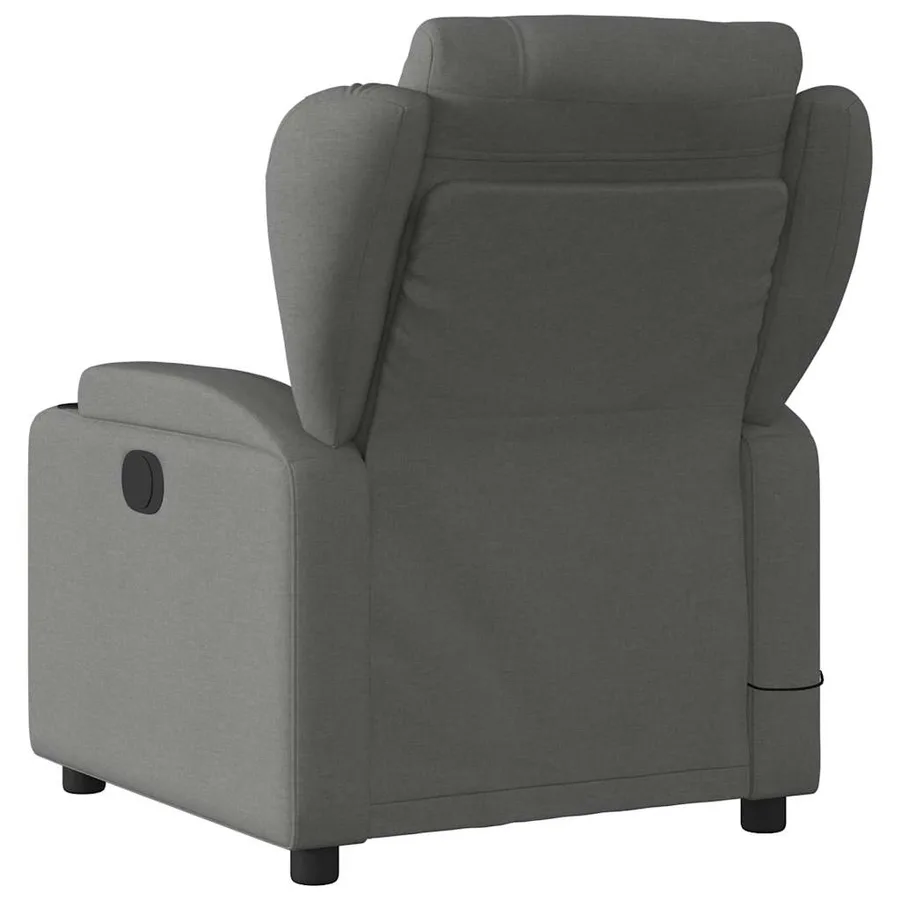 Fauteuil de massage inclinable gris foncé tissu - 4