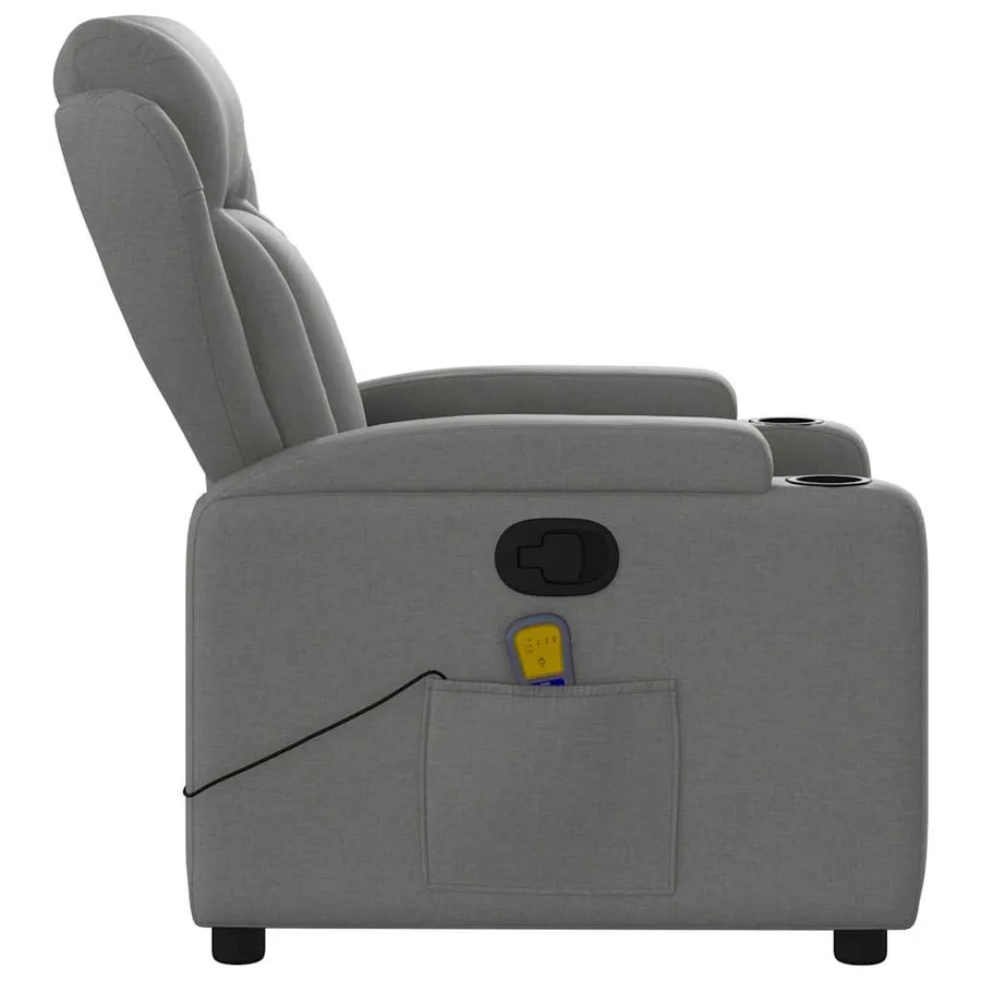 Fauteuil de massage inclinable gris foncé tissu - 8