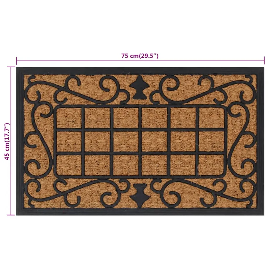 Paillasson rectangulaire 45x75 cm caoutchouc et fibre de coco - 6