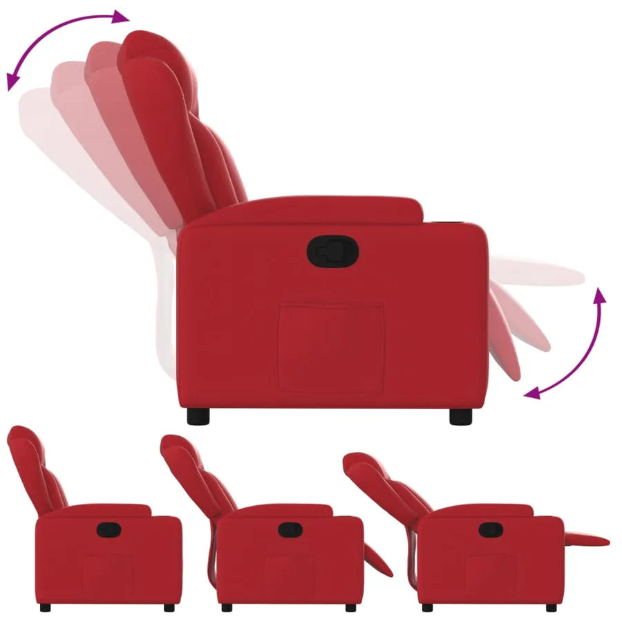 Fauteuil inclinable Rouge Similicuir - 6