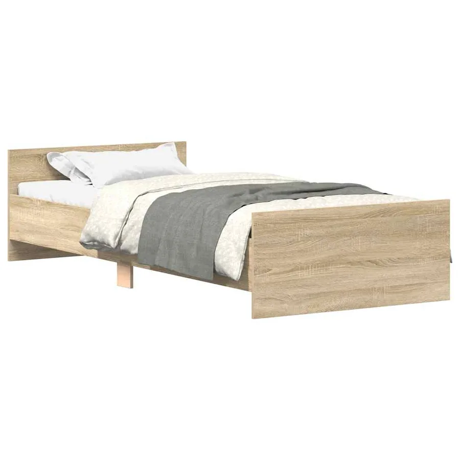 Cadre de lit sans matelas chêne sonoma 100x200 cm - 2