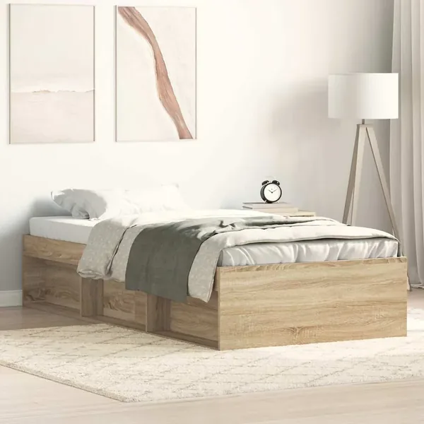Cadre de lit sans matelas chêne sonoma 100x200 cm