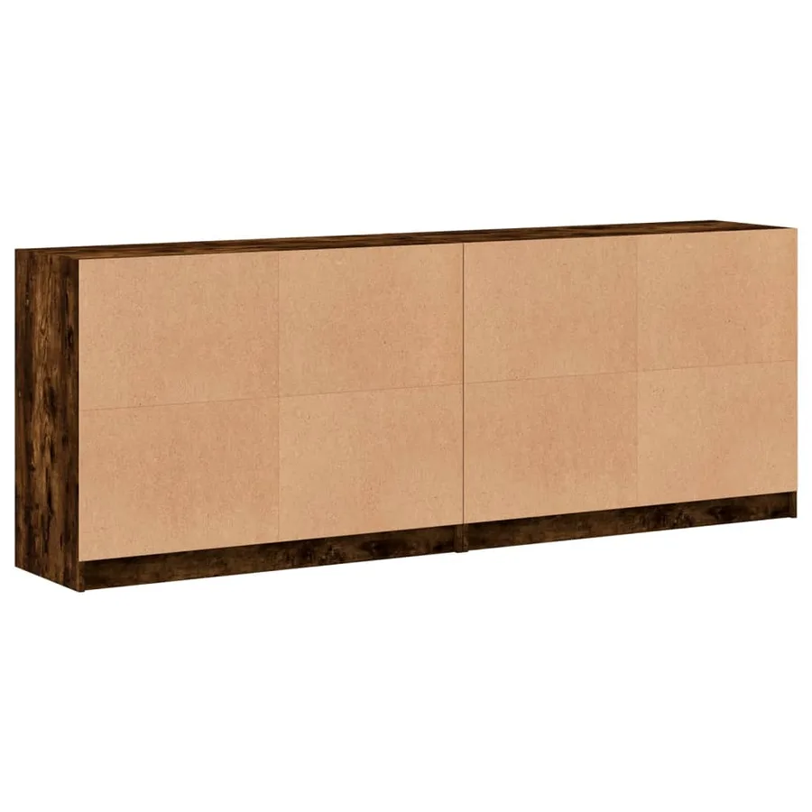 Bibliothèque avec portes chêne fumé 204x37x75 cm - 8