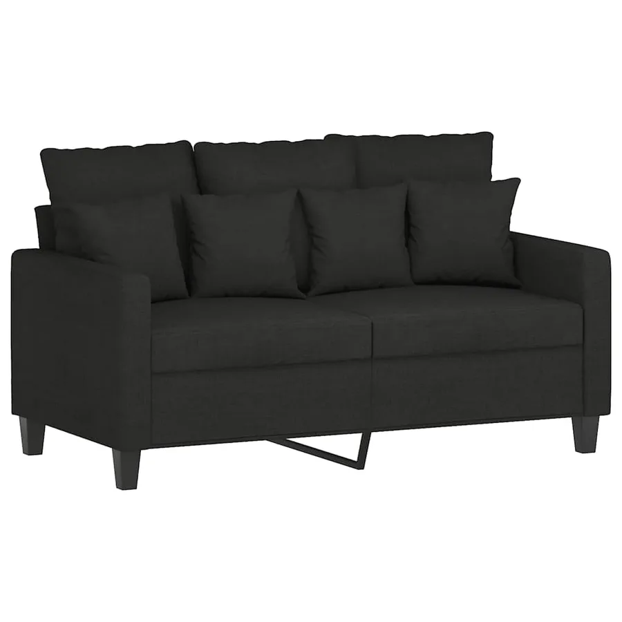 Ensemble de canapés 2 pcs avec coussins Noir Tissu - 3