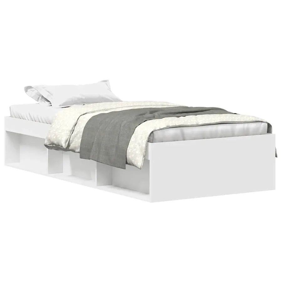 Cadre de lit sans matelas blanc 100x200 cm - 2