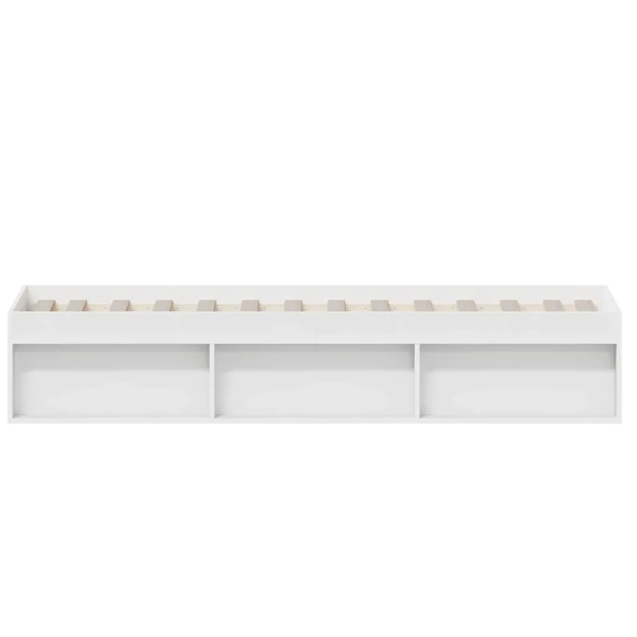 Cadre de lit sans matelas blanc 100x200 cm - 6