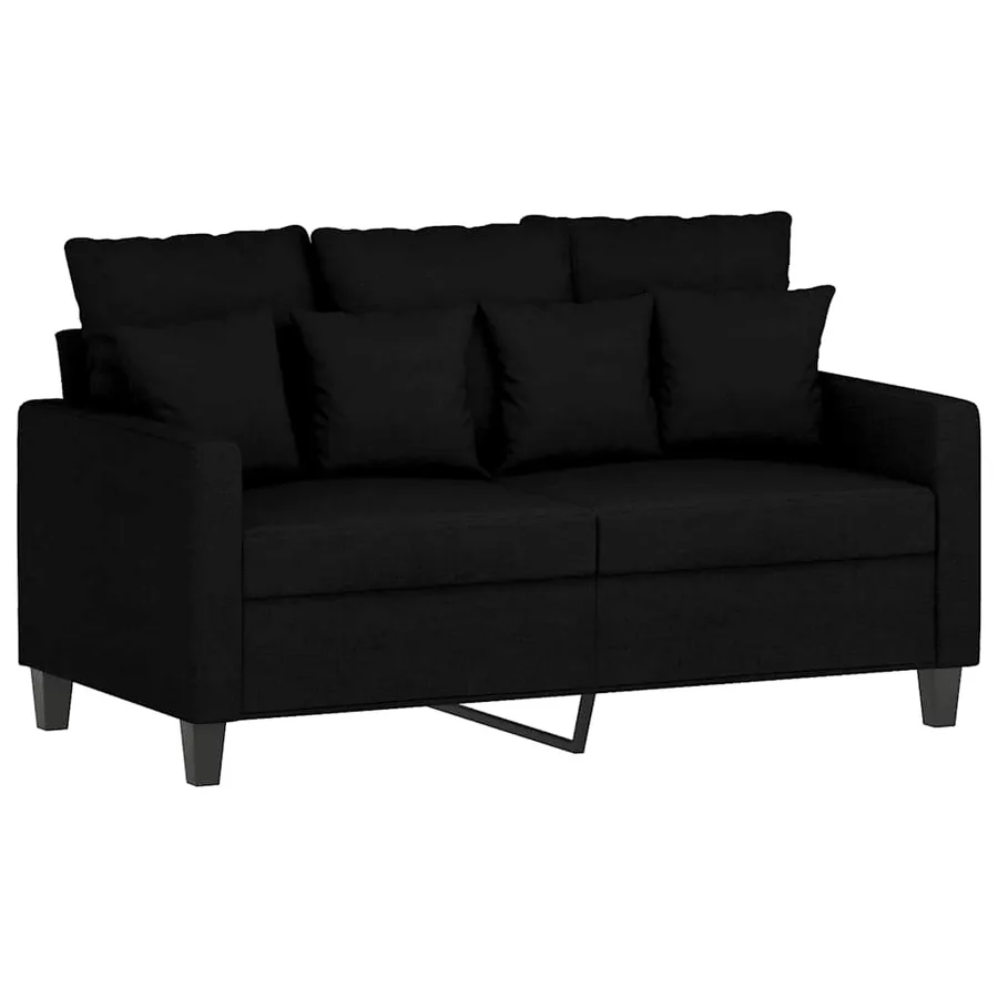 Canapé à 2 places Noir 120 cm Tissu - 2