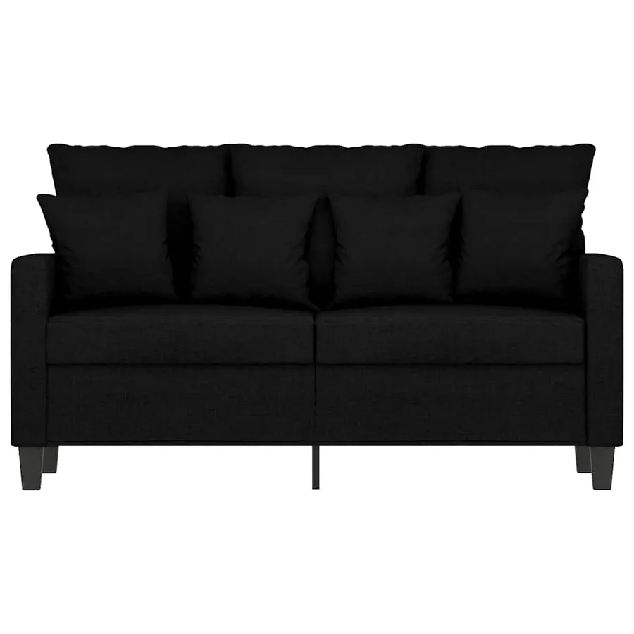 Canapé à 2 places Noir 120 cm Tissu - 4