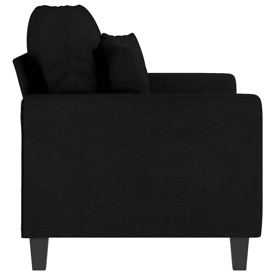 Canapé à 2 places Noir 120 cm Tissu - 5