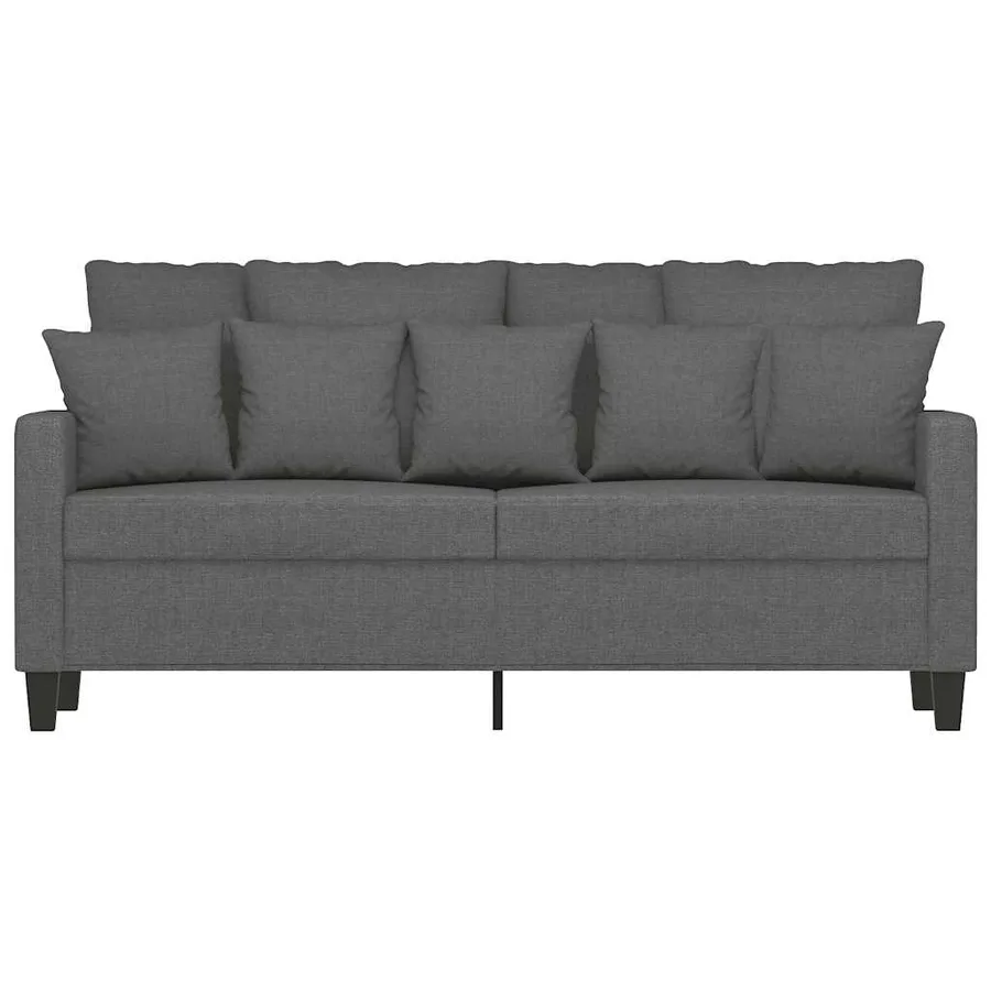 Canapé à 2 places Gris foncé 140 cm Tissu - 4