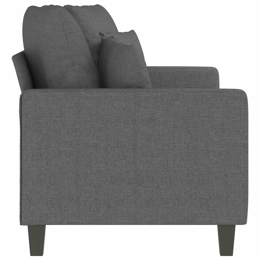 Canapé à 2 places Gris foncé 140 cm Tissu - 5