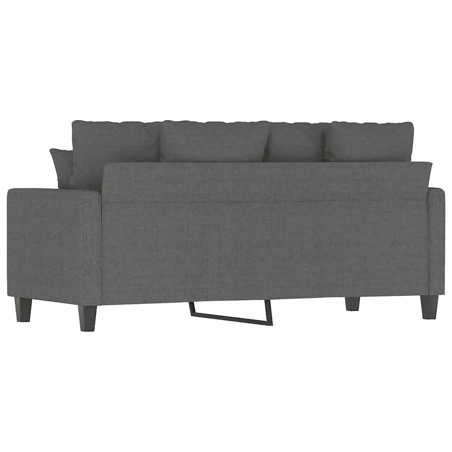 Canapé à 2 places Gris foncé 140 cm Tissu - 6