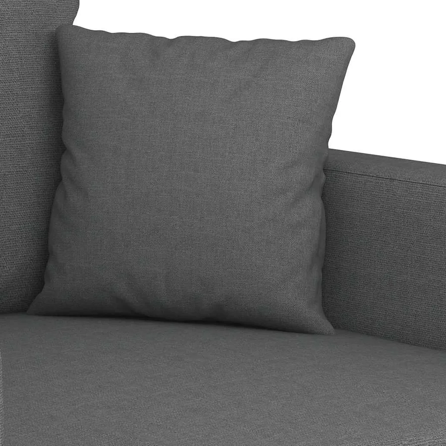 Canapé à 2 places Gris foncé 140 cm Tissu - 7