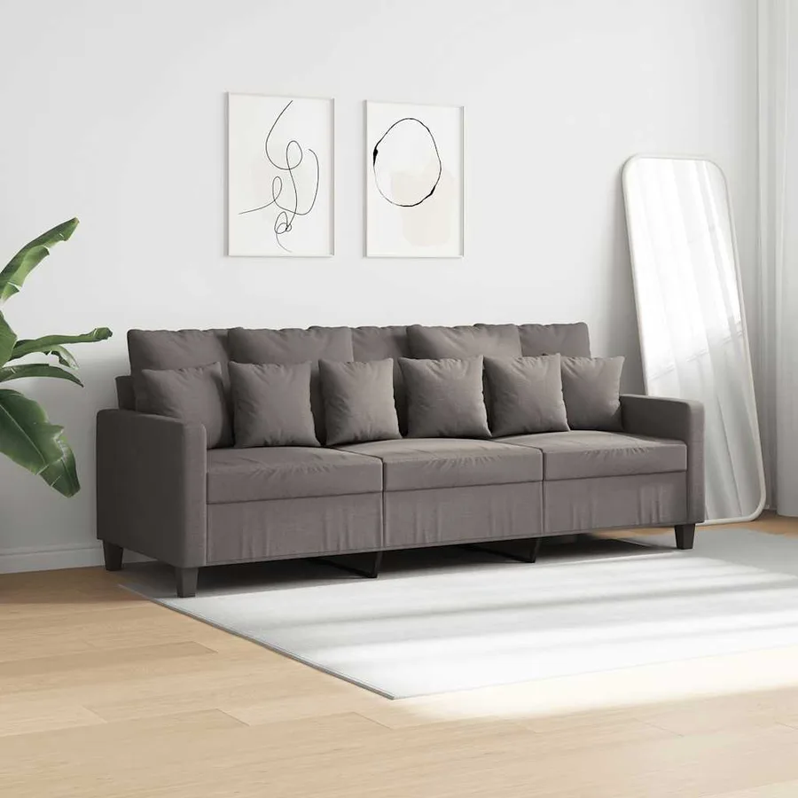 Canapé à 3 places Taupe 180 cm Tissu - 3