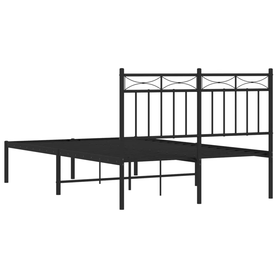 Cadre de lit métal sans matelas avec tête de lit noir 120x200cm - 7