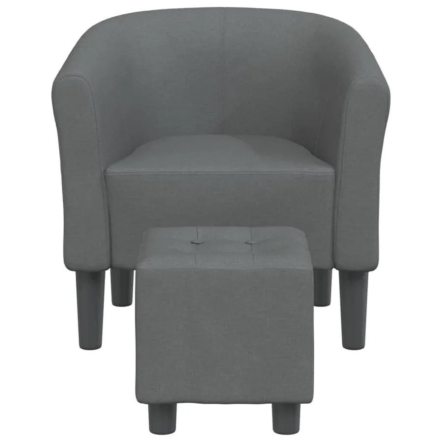 Chaise cabriolet avec repose-pied gris foncé tissu - 3