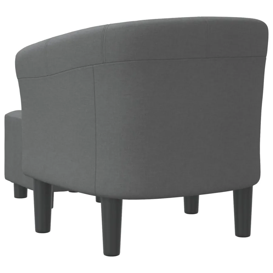 Chaise cabriolet avec repose-pied gris foncé tissu - 5