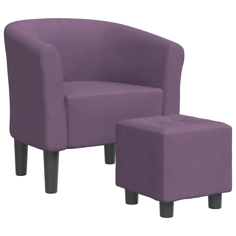 Chaise cabriolet avec repose-pied violet tissu - 2
