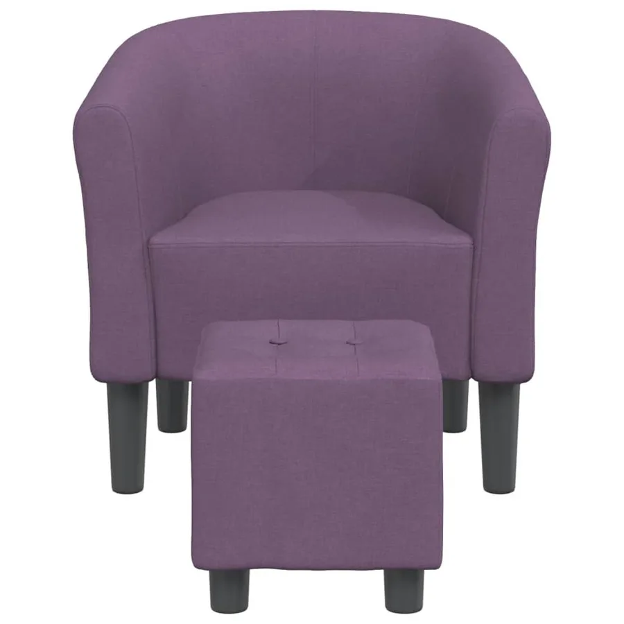 Chaise cabriolet avec repose-pied violet tissu - 3