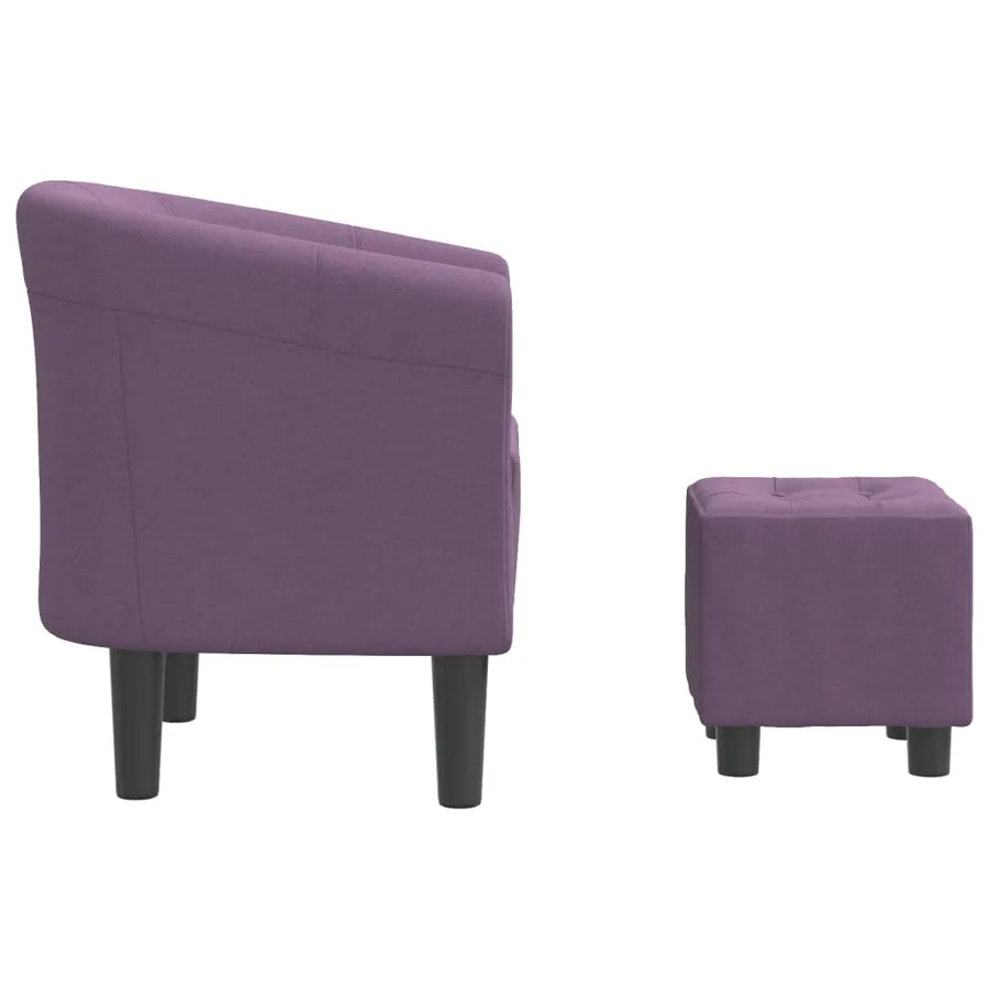 Chaise cabriolet avec repose-pied violet tissu - 4