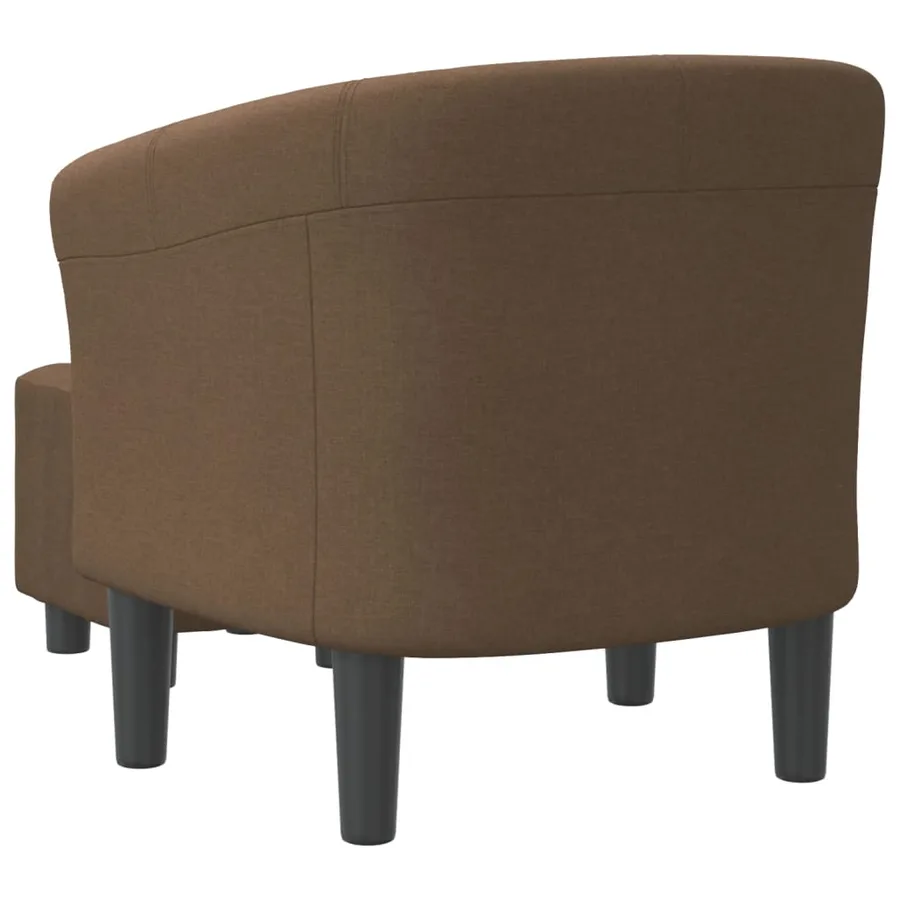 Chaise cabriolet avec repose-pied marron tissu - 5