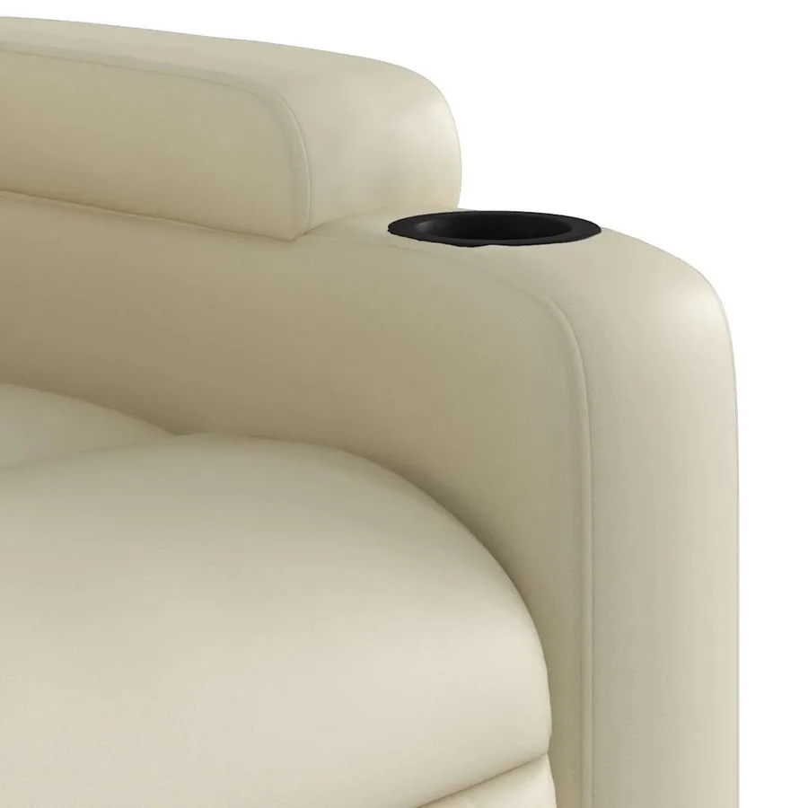Fauteuil inclinable de massage Crème Similicuir - 10