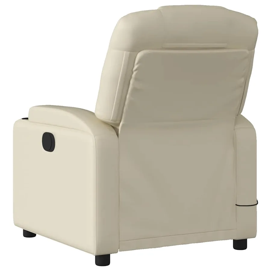 Fauteuil inclinable de massage Crème Similicuir - 7