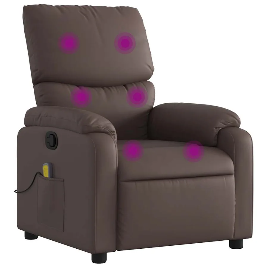 Fauteuil de massage inclinable Marron Similicuir - 2