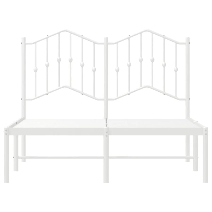 Cadre de lit métal sans matelas et tête de lit blanc 120x200 cm - 5
