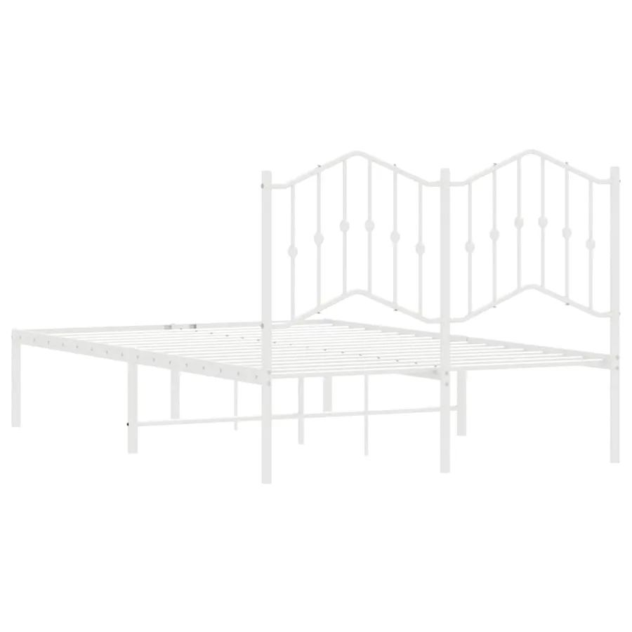 Cadre de lit métal sans matelas et tête de lit blanc 120x200 cm - 7