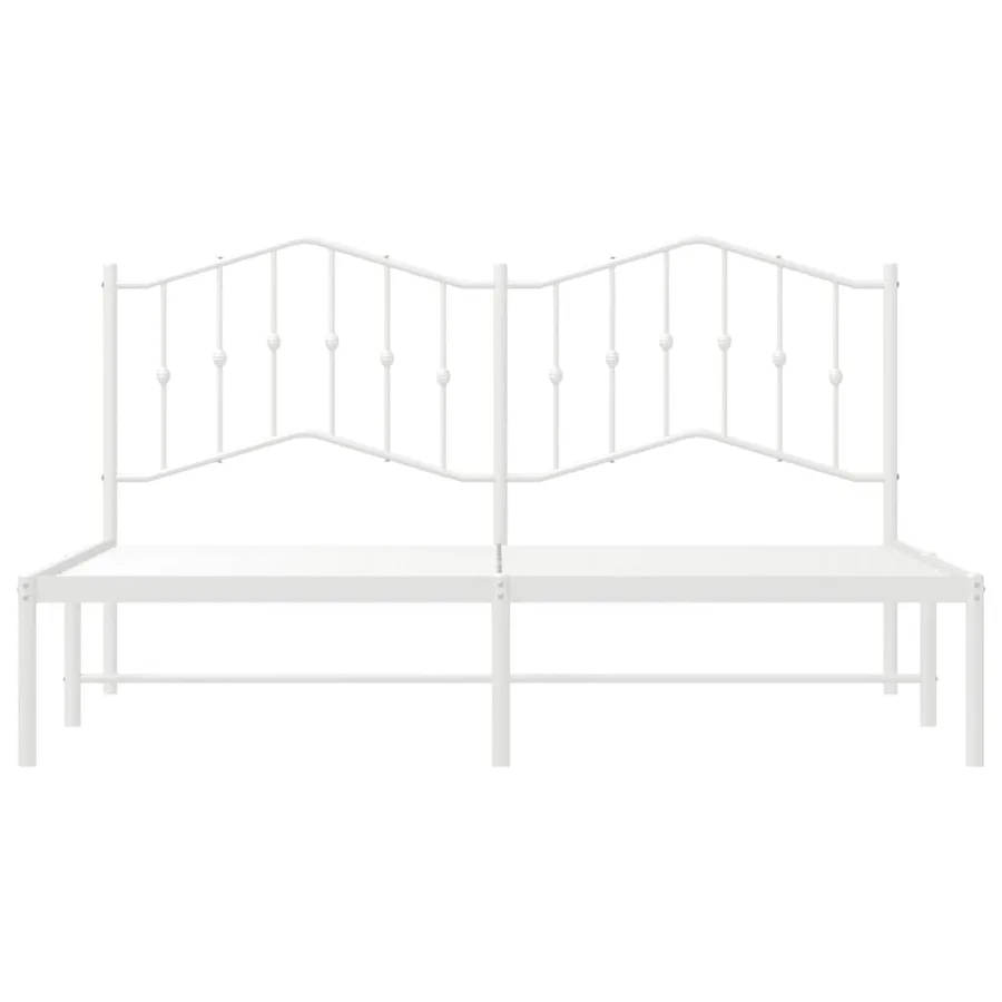 Cadre de lit métal sans matelas et tête de lit blanc 183x213 cm - 6