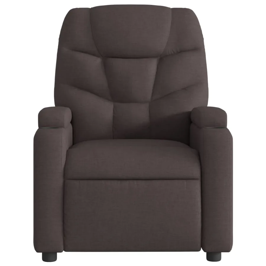Fauteuil de massage inclinable Marron foncé Tissu - 4