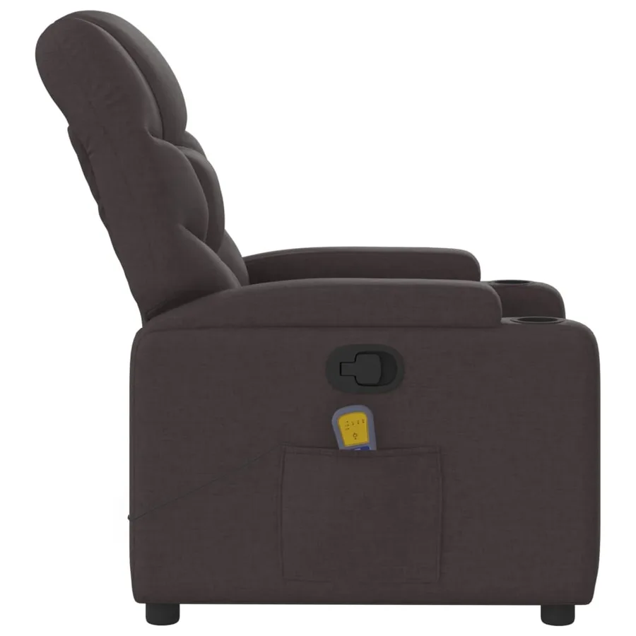 Fauteuil de massage inclinable Marron foncé Tissu - 5