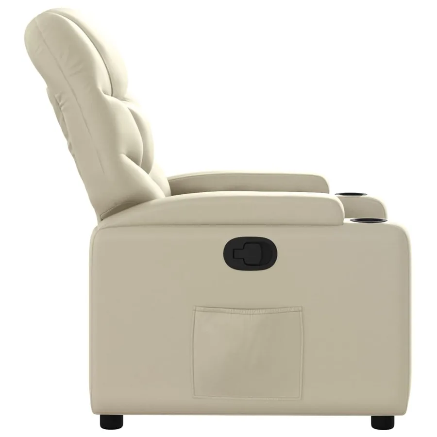 Fauteuil inclinable Crème Similicuir - 4