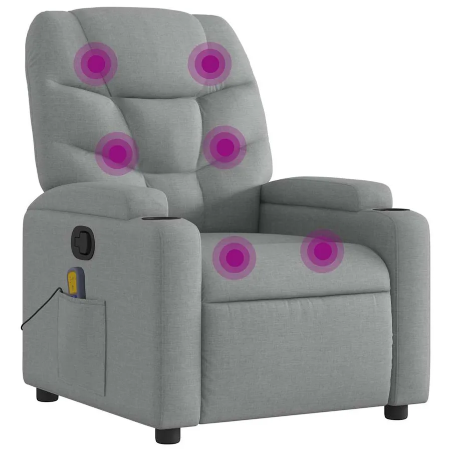 Fauteuil de massage inclinable Gris clair Tissu - 2