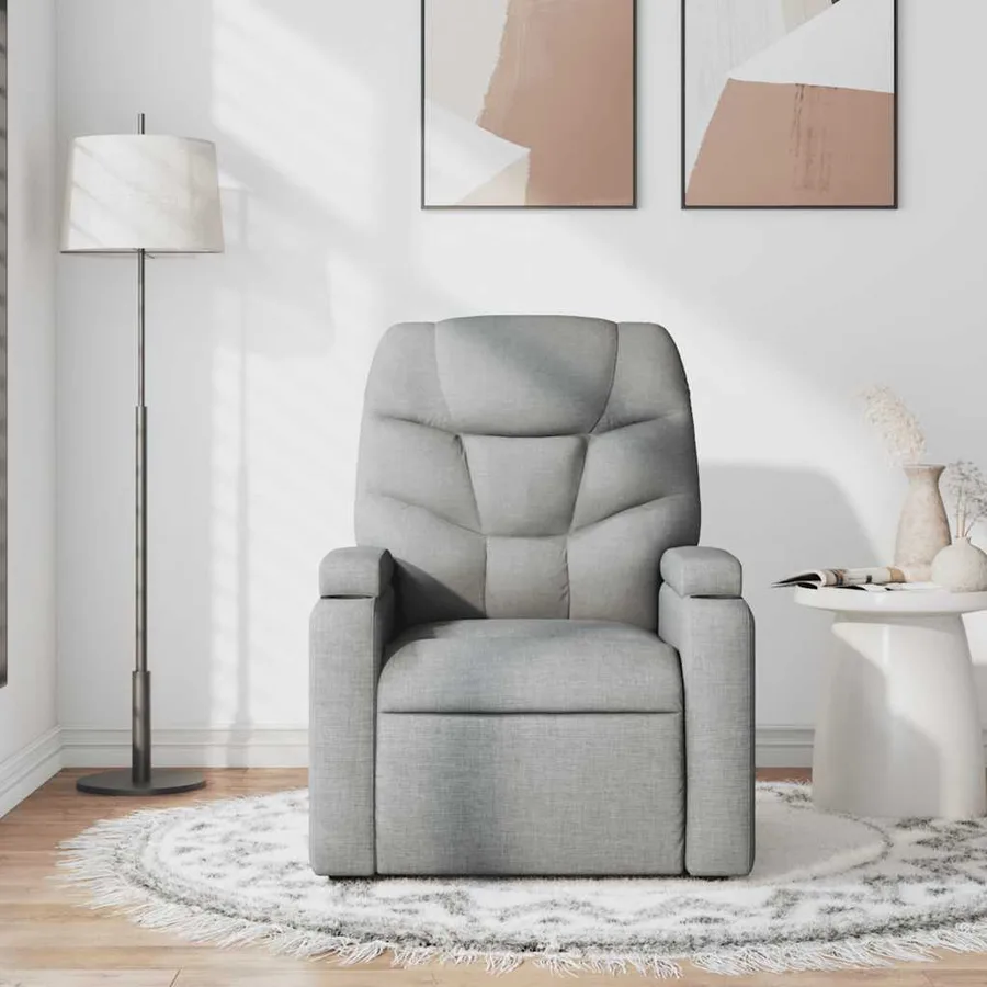 Fauteuil de massage inclinable Gris clair Tissu - 3