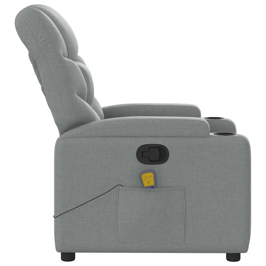 Fauteuil de massage inclinable Gris clair Tissu - 6