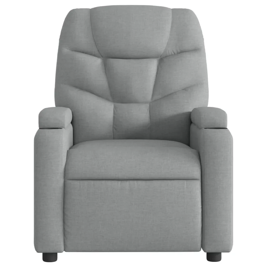 Fauteuil inclinable de massage gris clair tissu - 7