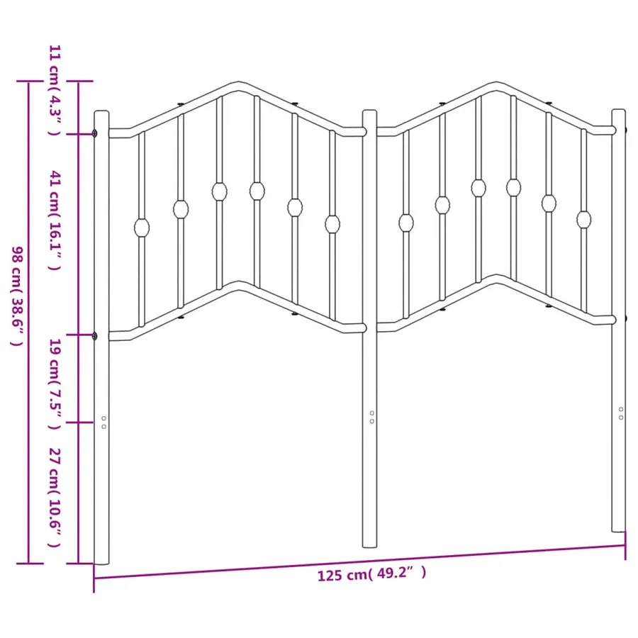 Tête de lit de remplacement métal blanc 120 cm - 6
