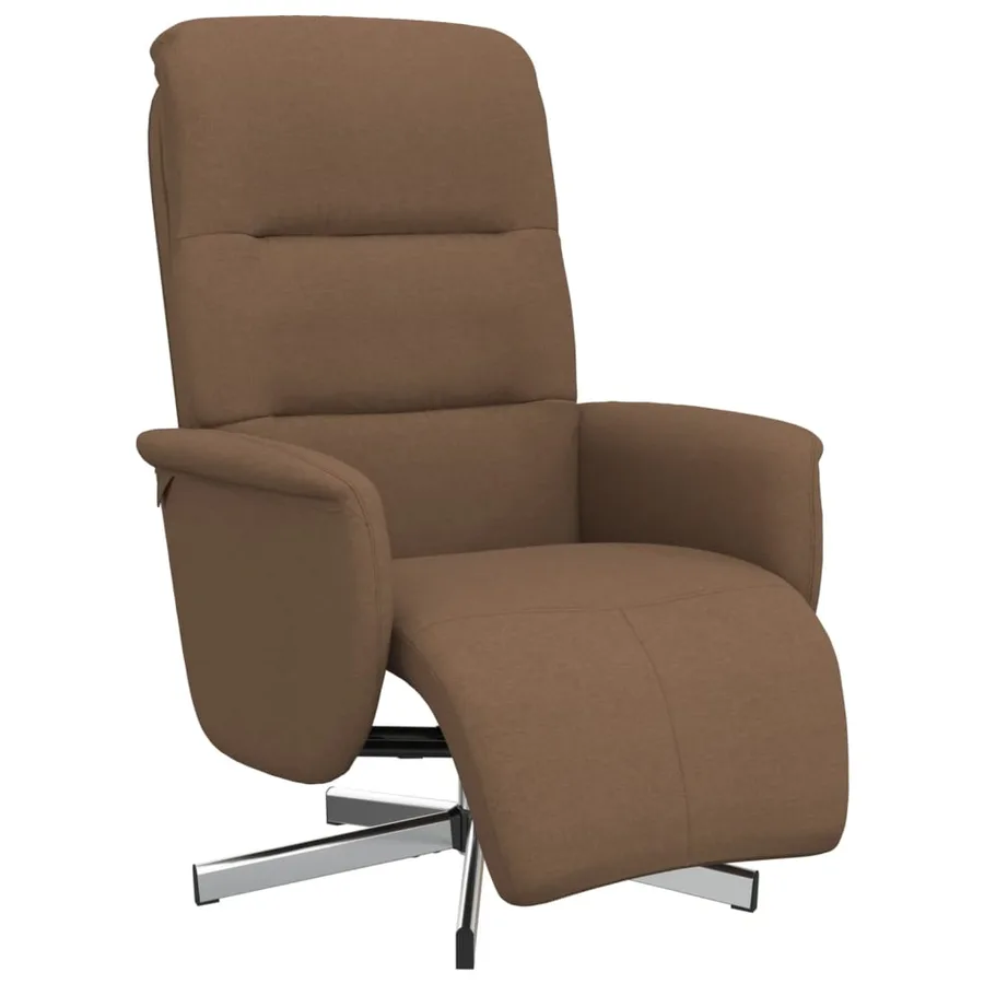 Fauteuil inclinable avec repose-pieds marron tissu - 2