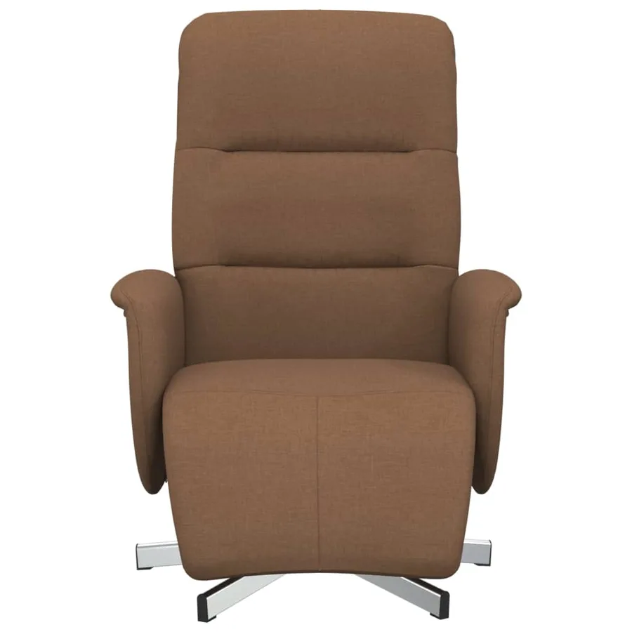 Fauteuil inclinable avec repose-pieds marron tissu - 3