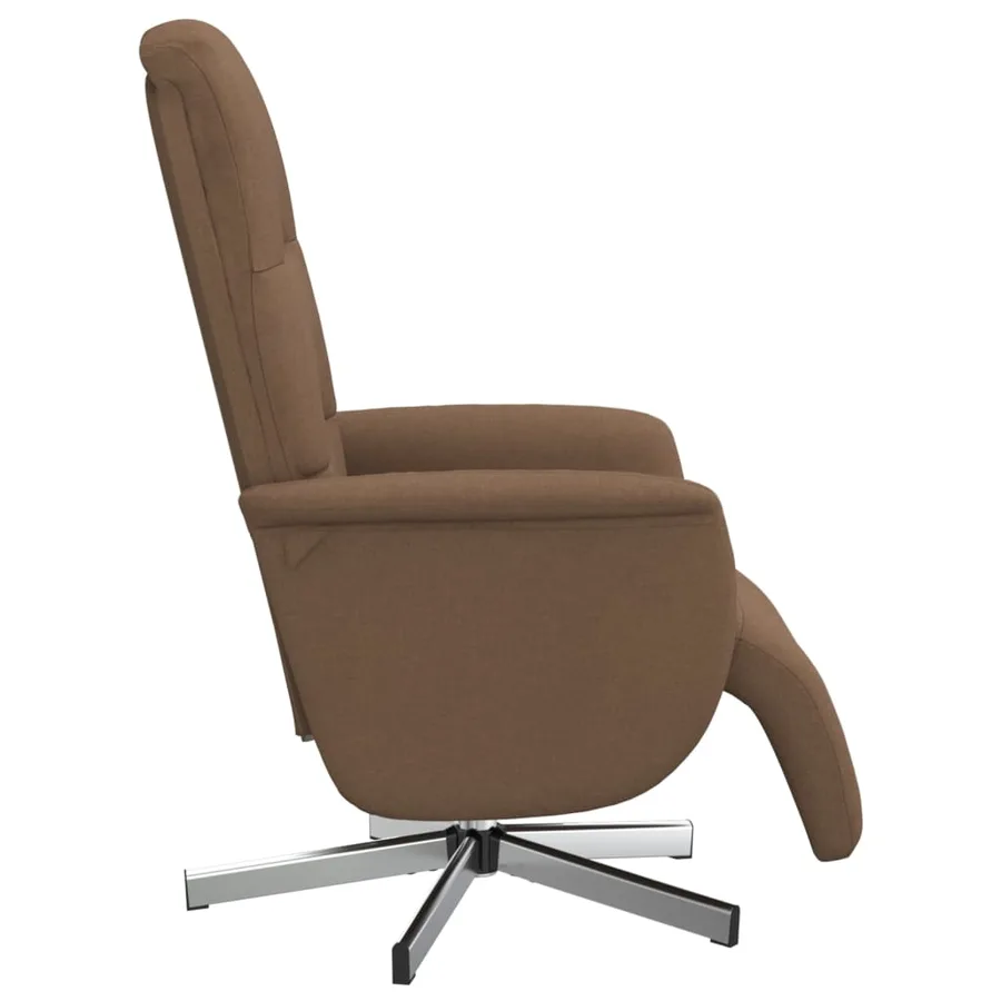 Fauteuil inclinable avec repose-pieds marron tissu - 4