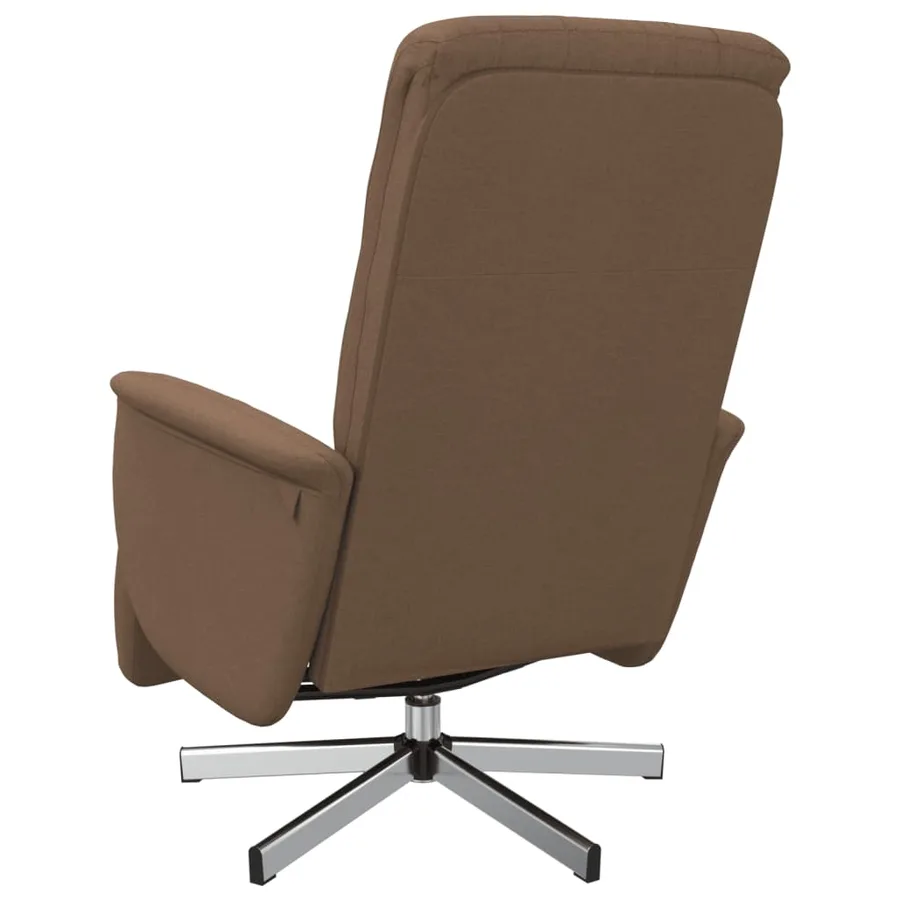 Fauteuil inclinable avec repose-pieds marron tissu - 5