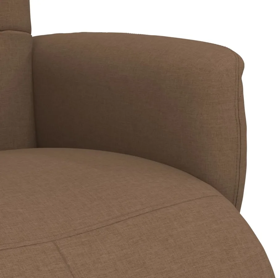 Fauteuil inclinable avec repose-pieds marron tissu - 7