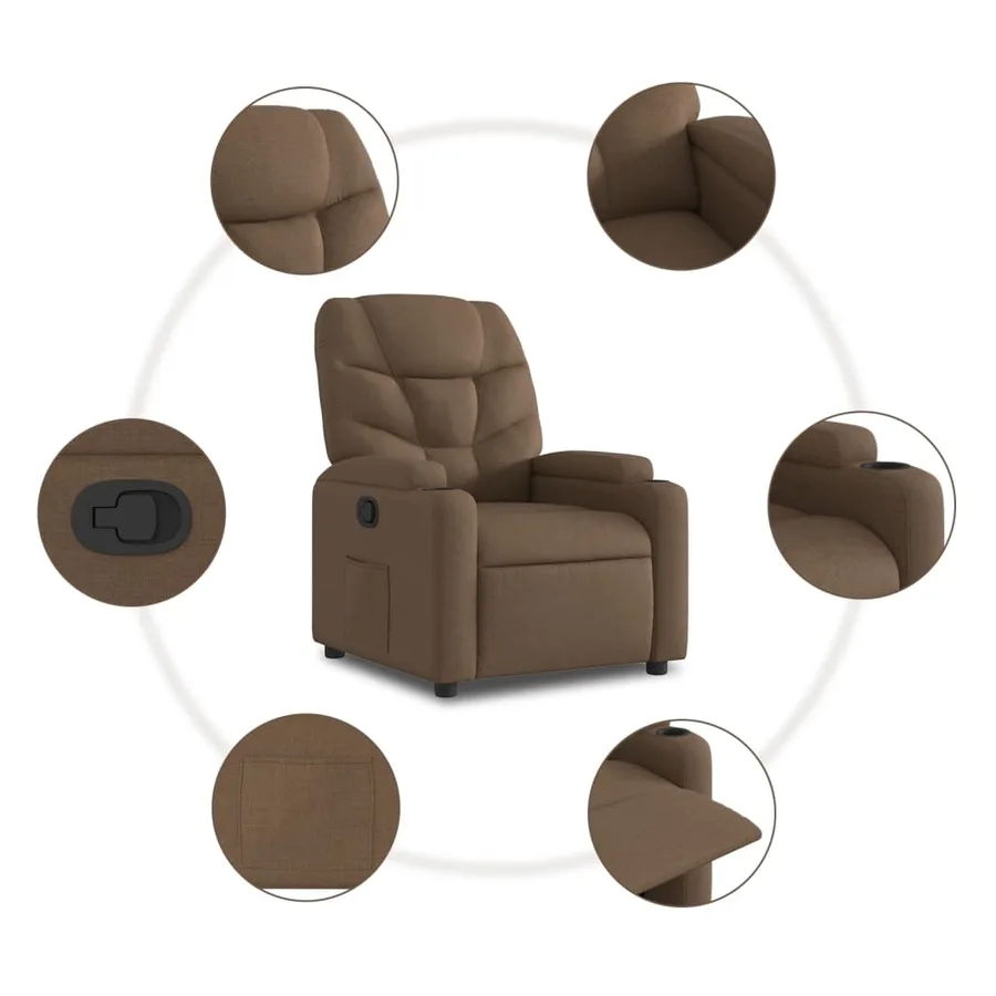 Fauteuil inclinable Marron Tissu - 7