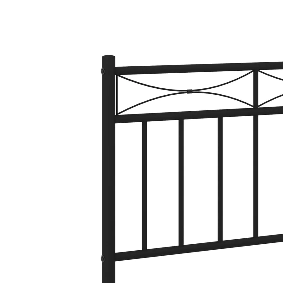 Cadre de lit métal sans matelas avec tête de lit noir 80x200 cm - 8